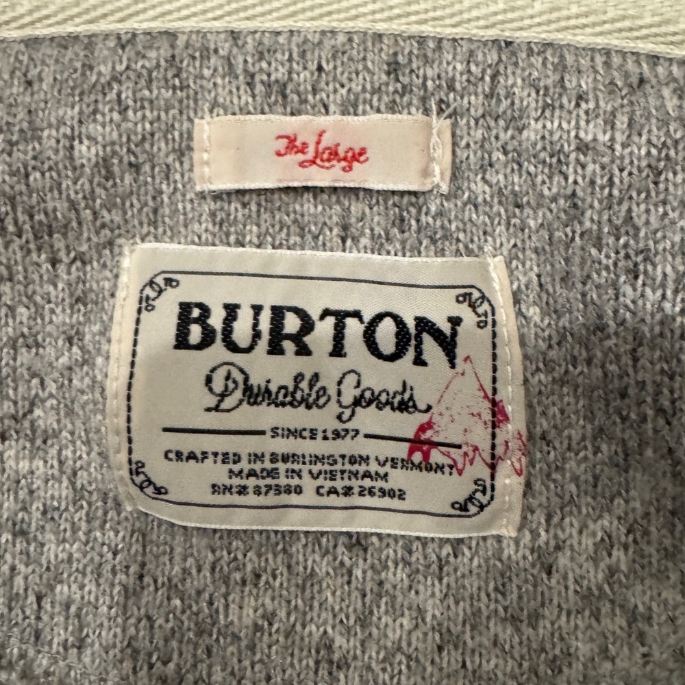 Burton Gray Crew Neck Sweater Snowboarding Unisex Large - Picture 3 of 6